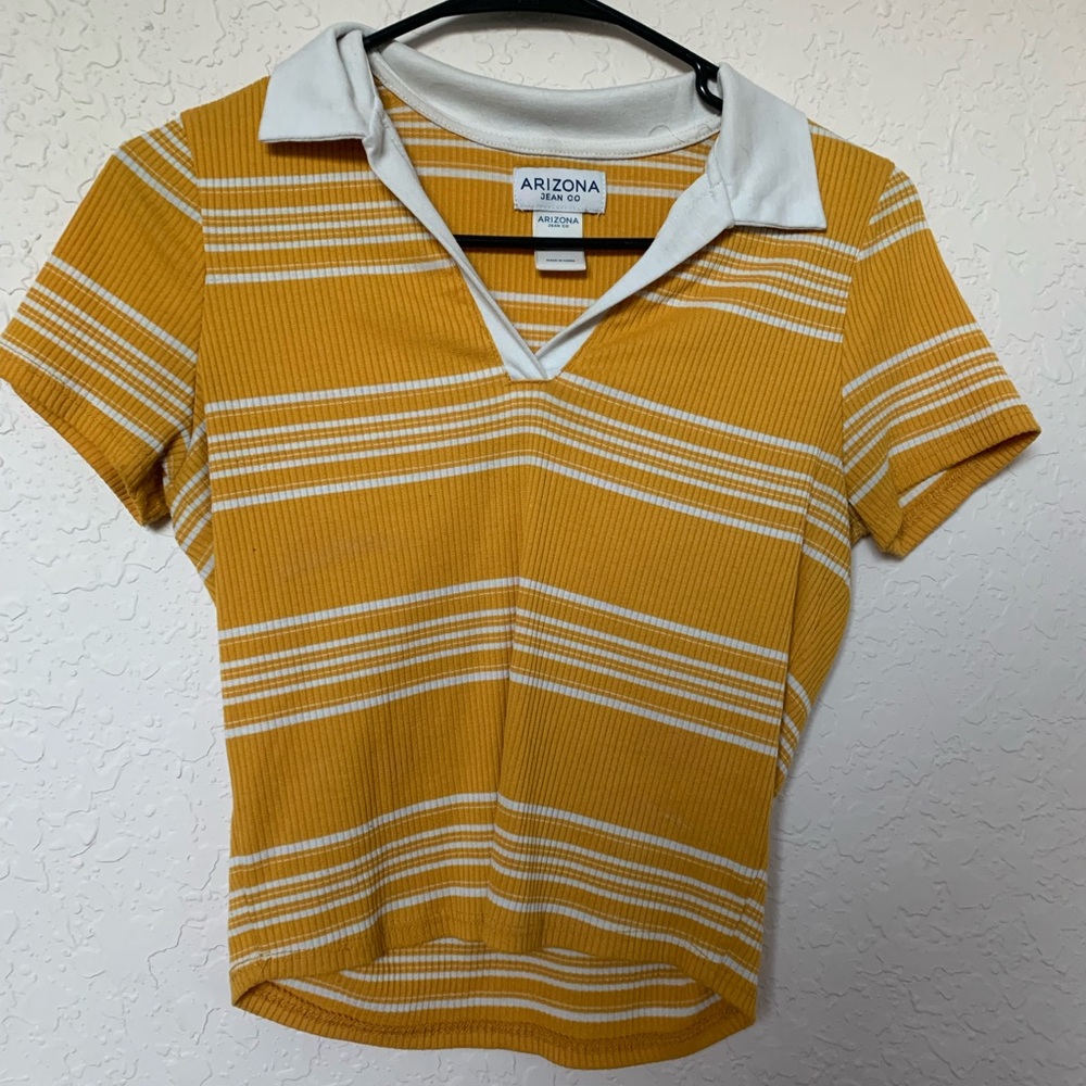 Striped yellow polo